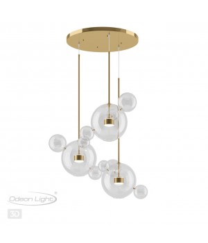 4640/36LA L-VISION (В 3-Х КОРОБКАХ) ODL21 331 золотой/прозрачный Люстра LED 36W 4000K BUBBLES-foto5