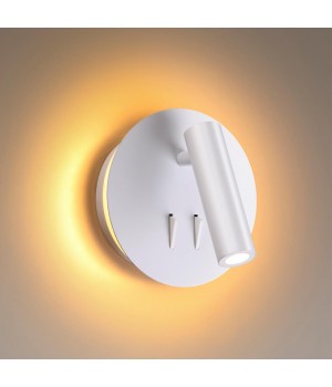 3912/9WL HIGHTECH ODL20 277 бел/металл Наст-й свет-к с лампой д/чтения с выкл LED 9W 3000K 220V BEAM-foto4