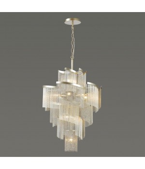 4630/11 HALL ODL20 469 серебристый/стекло/металл.цепочки Люстра E14 11*40W 220V GRAZA-foto3