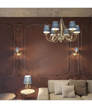 3921/6 CLASSIC ODL18 464 бронза/ткань/стекло Люстра IP20 E14 6*40W 220V NIAGARA-foto3