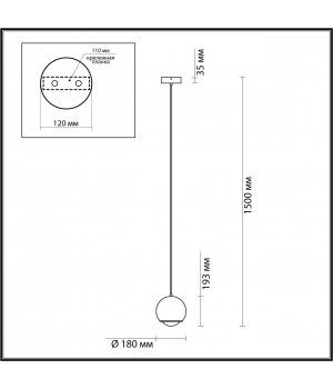 4227/8L L-VISION ODL21 255 золотистый/металл Подвесной светильник IP20 LED 8W 380Лм 3000К MIA-foto2