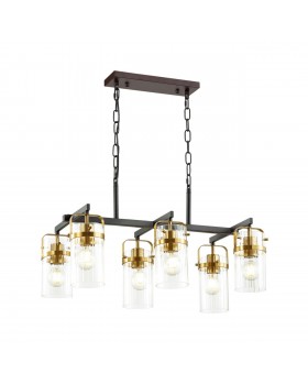 4653/6 COUNTRY ODL20 489 черный/золотой/прозрачный Люстра E27 6*60W 220V KOVIS-foto6