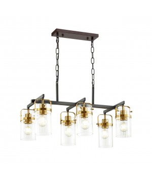 4653/6 COUNTRY ODL20 489 черный/золотой/прозрачный Люстра E27 6*60W 220V KOVIS-foto6