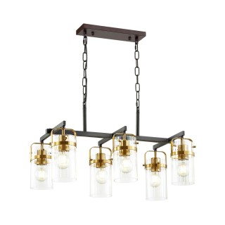 4653/6 COUNTRY ODL20 489 черный/золотой/прозрачный Люстра E27 6*60W 220V KOVIS-foto6