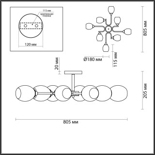 4546/8C COMFI LN21 215 золотой, белый Люстра потолочная E27 8*60W 220V JOLENE-foto2