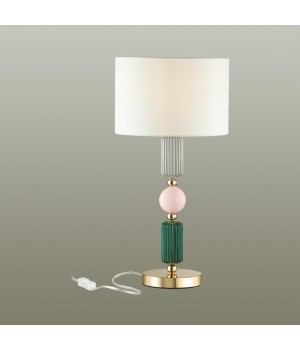 4861/1T CLASSIC ODL_EX21 76 золото/разноцветн./керамика/абажур Настольная лампа E27 1*60W CANDY-foto4