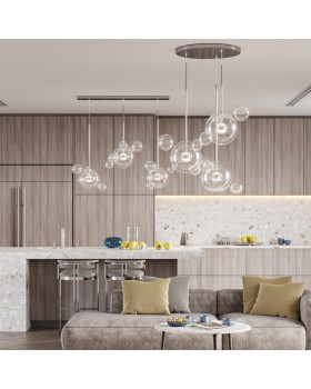 4802/36LA L-VISION (В 3-Х КОРОБКАХ) ODL22 327 хром/прозрачный/стекло Люстра LED 36W 4000K BUBBLES-foto3