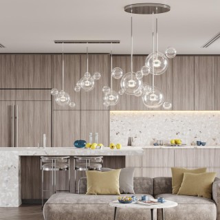 4802/36LA L-VISION (В 3-Х КОРОБКАХ) ODL22 327 хром/прозрачный/стекло Люстра LED 36W 4000K BUBBLES-foto3