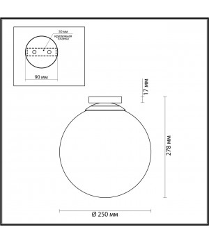 4249/1C HIGHTECH ODL21 245 золотист/металл/белый/акрил Потолочный светильник IP44 E27 LED max 12W BOSCO-foto2