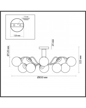 4555/10C MODERNI LN21 079 матовое золото Люстра потолочная E14 10*40W 220V CANDICE-foto2