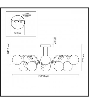 4555/10C MODERNI LN21 079 матовое золото Люстра потолочная E14 10*40W 220V CANDICE-foto2