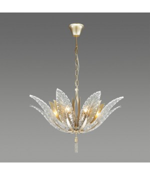 4838/8 HALL ODL21 407 золотистый/стекло/металл.цепочки Люстра E14 8*40W FLOWERI-foto4