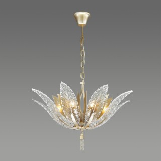 4838/8 HALL ODL21 407 золотистый/стекло/металл.цепочки Люстра E14 8*40W FLOWERI-foto4