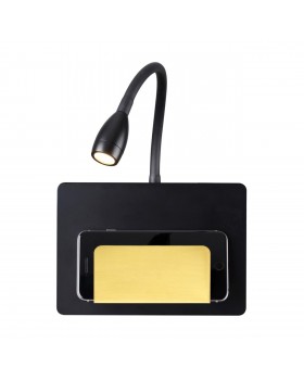 4242/3WL HIGHTECH ODL21 225 черн/золотистый Настенный светильник c USB IP20 LED 3W 240Лм 3000K SONIA-foto4