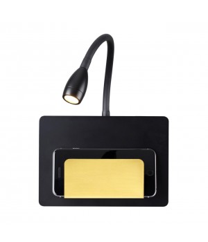 4242/3WL HIGHTECH ODL21 225 черн/золотистый Настенный светильник c USB IP20 LED 3W 240Лм 3000K SONIA-foto4