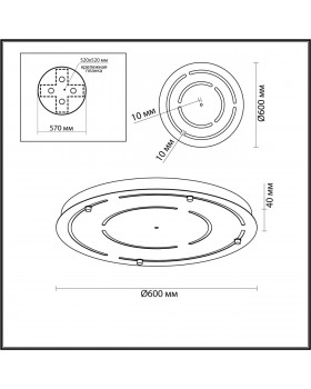 4346/60 HIGHTECH ODL23 163 Универсальное круглое основание в цвете античная бронза D600мм MOLTO-foto2