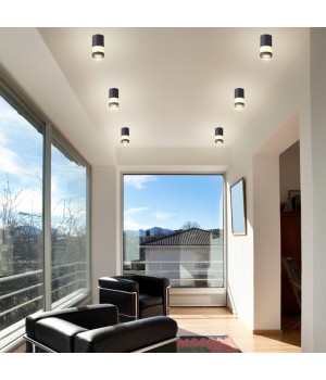 370680 OVER NT19 218 черный Светильник накладной IP20 GU10 9W 220-240V ELINA-foto3