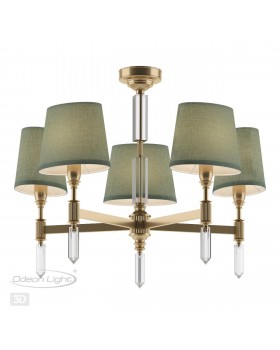 4887/5 MODERN ODL_EX22 89 бронзовый/зеленый/абажур ткань Люстра E14 5*40W LONDON-foto5