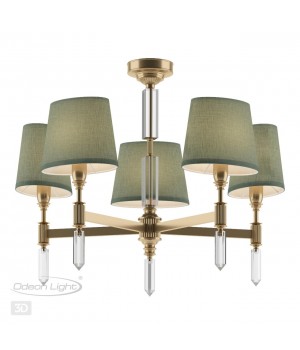 4887/5 MODERN ODL_EX22 89 бронзовый/зеленый/абажур ткань Люстра E14 5*40W LONDON-foto5