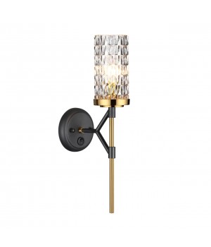 4225/1W MIDCENT ODL21 479 черн/золот/металл Настенный светильник IP20 1*E14 60W VITTORIA-foto5