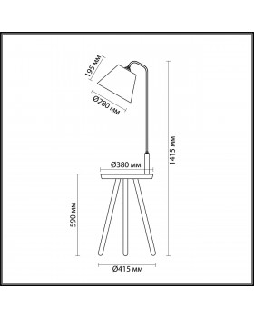 4666/1F HALL ODL20 553 темное дерево/рогожка Торшер E27 1*60W 220V KALDA-foto2