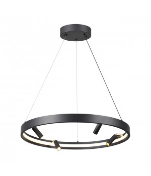 4317/58L HIGHTECH ODL22 149 металл/черный с золотом Подвесной светильник с пультом ДУ и доп. креплением IP20 LED 45W+25W 1952Лм 3000-6000K FONDA-foto5