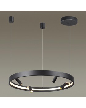 4317/58L HIGHTECH ODL22 149 металл/черный с золотом Подвесной светильник с пультом ДУ и доп. креплением IP20 LED 45W+25W 1952Лм 3000-6000K FONDA-foto4