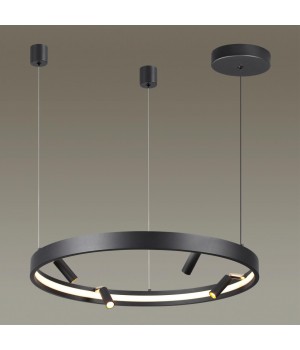 4317/58L HIGHTECH ODL22 149 металл/черный с золотом Подвесной светильник с пультом ДУ и доп. креплением IP20 LED 45W+25W 1952Лм 3000-6000K FONDA-foto4