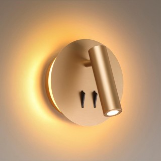 3913/9WL HIGHTECH ODL20 277 золот/металл Настен.св-к с лампой д/чтения с выкл LED 9W 3000K 220V BEAM-foto4