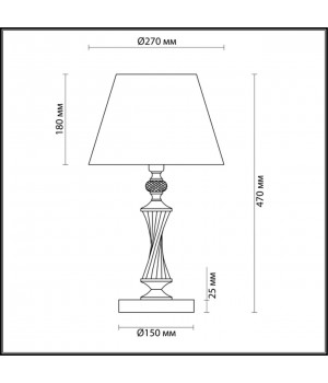 4408/1T CLASSI (В 2-Х КОРОБКАХ) LN19 190 античная бронза Настольная лампа E14 1*40W 220V KIMBERLY-foto2