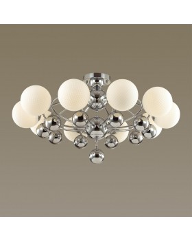 3953/10C MODERN ODL18 356 хром/белый/хромир.стекло Люстра потолочная IP20 E27 10*60W 220V JOLLY-foto3