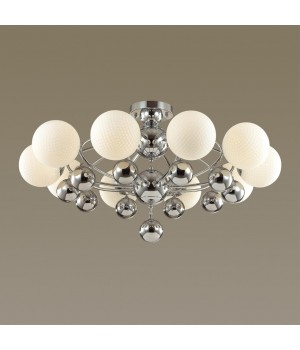 3953/10C MODERN ODL18 356 хром/белый/хромир.стекло Люстра потолочная IP20 E27 10*60W 220V JOLLY-foto3