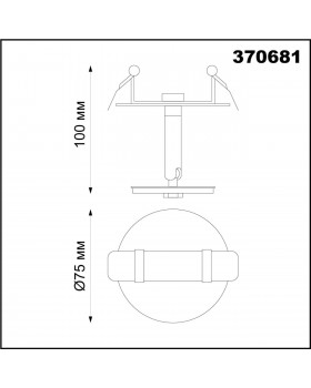 370681 KONST NT19 144 бел Встраив.св-к без плафона (плафоны арт. 370694-370711) IP20 GU10 50W UNITE-foto2