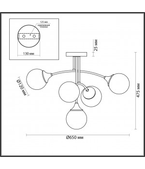 4558/5C MODERNI LN21 074 латунь Люстра потолочная E14 5*40W 220V YOKO-foto2