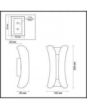 3886/6WG HIGHTECH ODL20 241 бел/золот/металл Настен.светильник LED 4000K 6W 220V IP54 KRISTA-foto2