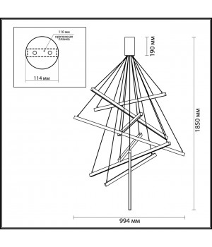 3860/96B L-VISION ODL20 142 черный/металл Подвесной светильник LED 3000K 96W 220V COMETA-foto2