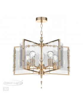4878/5 MODERN ODL_EX22 93 золотой/прозрачный/стекло Люстра E27 5*60W ELEGANTE-foto5