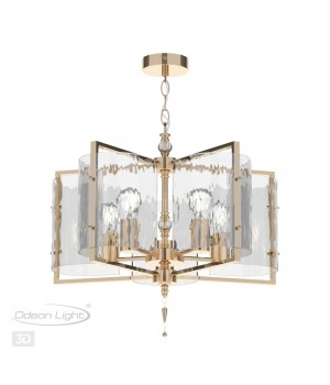 4878/5 MODERN ODL_EX22 93 золотой/прозрачный/стекло Люстра E27 5*60W ELEGANTE-foto5