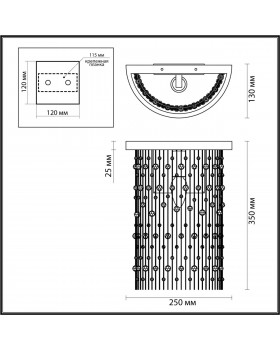 4844/1W HALL ODL21 409 золото/металл.цепочки /стекло Бра E14 1*40W RAINI-foto2
