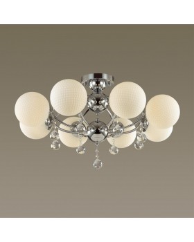 3953/8C MODERN ODL18 357 хром/белый/хрусталь Люстра потолочная IP20 E27 8*60W 220V JOLLY-foto3