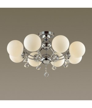 3953/8C MODERN ODL18 357 хром/белый/хрусталь Люстра потолочная IP20 E27 8*60W 220V JOLLY-foto3