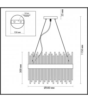 4722/12 HALL ODL20 475 бронзовый/стекло/прозрачный Люстра G9 12*33W 220V FOCCO-foto2