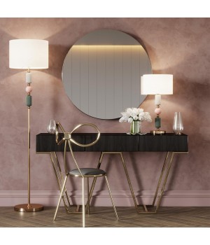 4861/1T CLASSIC ODL_EX21 76 золото/разноцветн./керамика/абажур Настольная лампа E27 1*60W CANDY-foto3