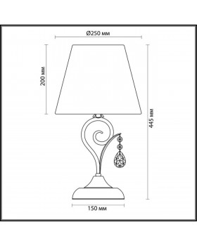 3924/1T CLASSIC ODL18 469 мат.серебро/хрусталь Настольная лампа IP20 E14 40W 220V MARIONETTA-foto2