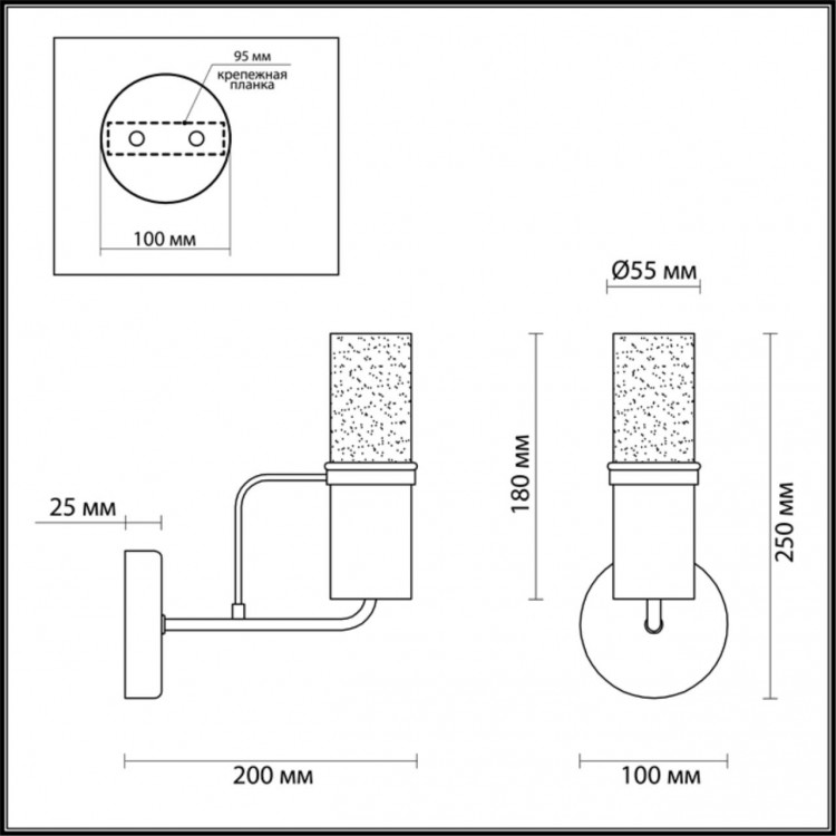 4403/1W COMFI LN19 095 никель, хром Бра E14 1*40W 220V NEVADA