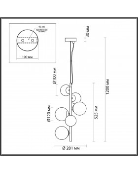 4818/6 MODERN ODL21 395 черный/прозрачный Подвес G9 6*40W TOVI-foto2