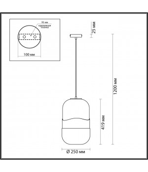 4814/1 PENDANT ODL21 290 прозрачный/бронзовый Подвес E27 1*60W APILE-foto2