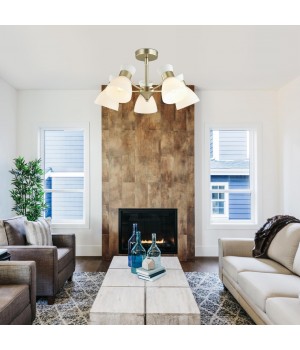 4535/5C COMFI LN21 203 матовое золото Люстра потолочная E27 5*60W 220V WILMA-foto3