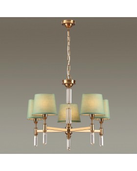 4887/5 MODERN ODL_EX22 89 бронзовый/зеленый/абажур ткань Люстра E14 5*40W LONDON-foto4