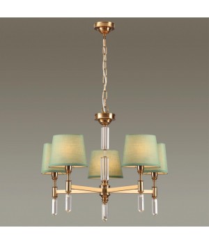 4887/5 MODERN ODL_EX22 89 бронзовый/зеленый/абажур ткань Люстра E14 5*40W LONDON-foto4